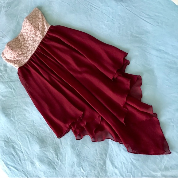 two-tone chiffon dress - Picture 2 of 5